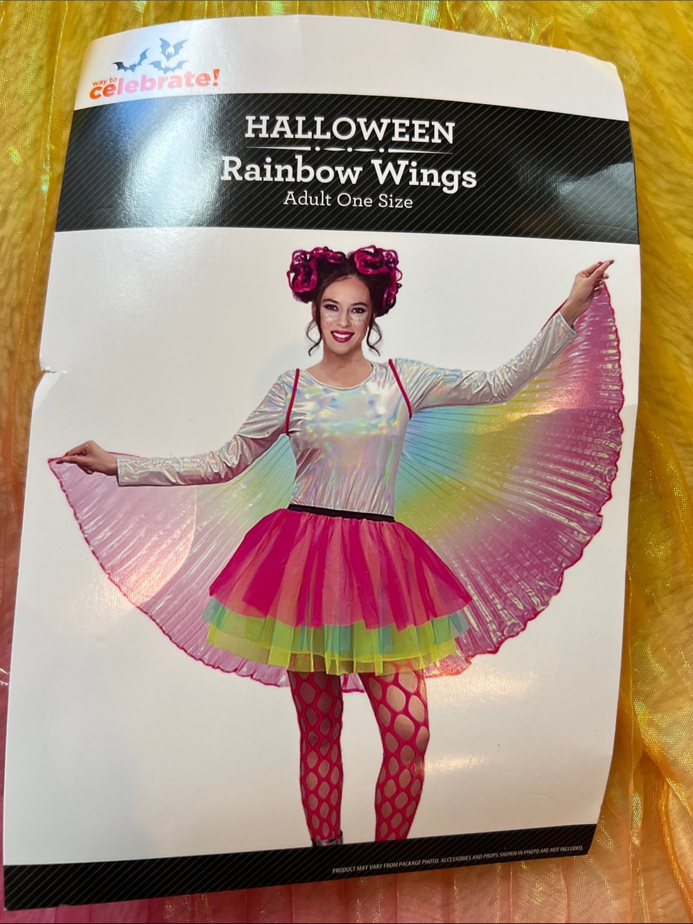 Rainbow Fabric Wings Halloween Accessory Play Theather Cosplay Dance
